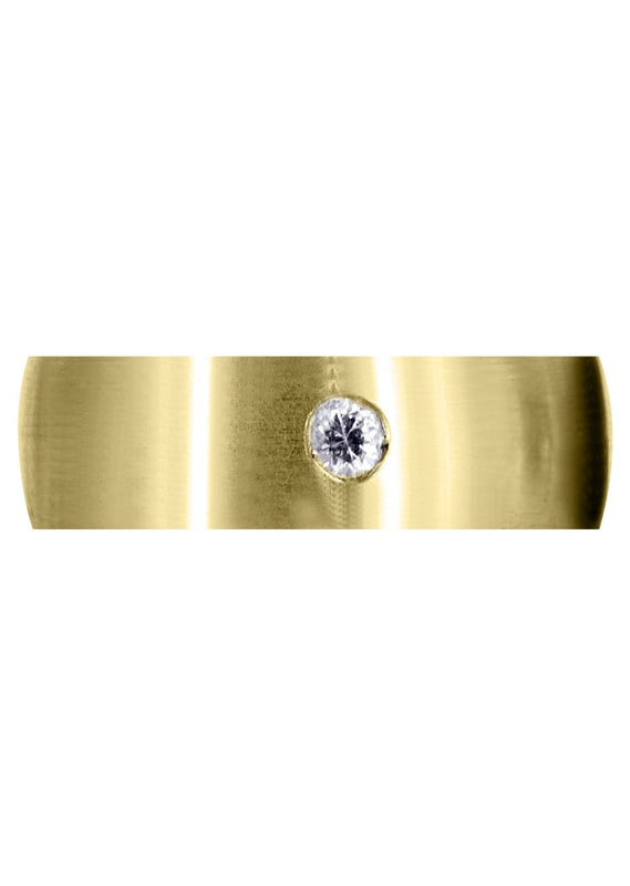Yellow Gold Diamond Mens Wedding Band | 0.26 Carats | Satin Finish (Trenton)