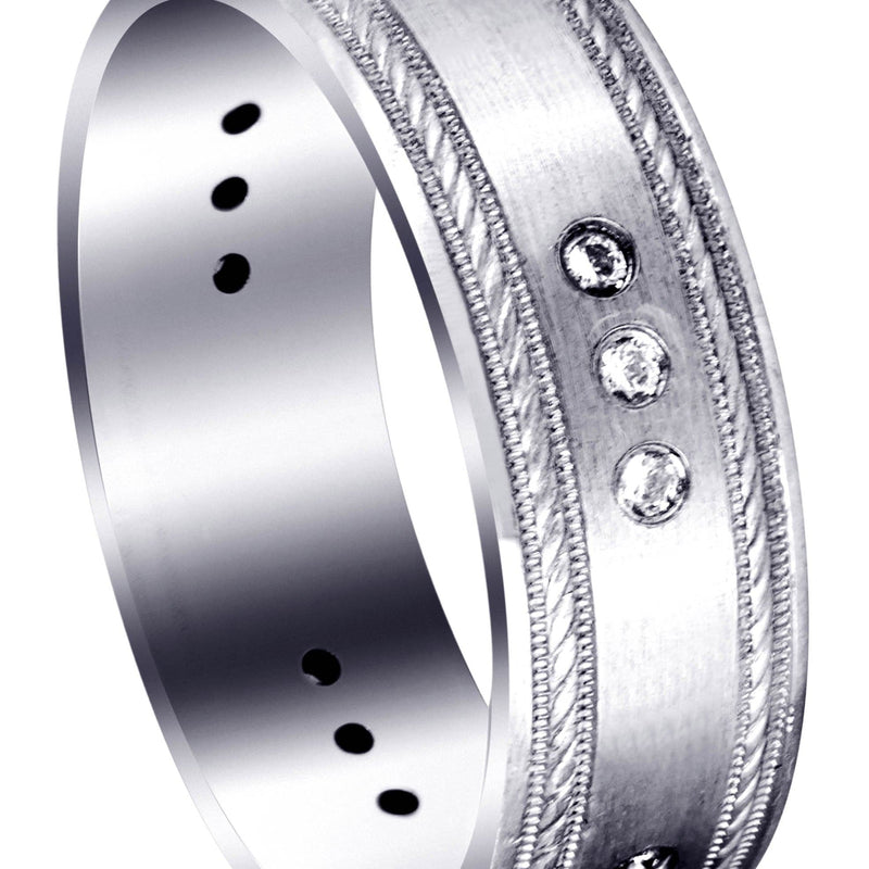 Diamond Mens Wedding Band | 0.225 Carats | Satin Finish (Jared)