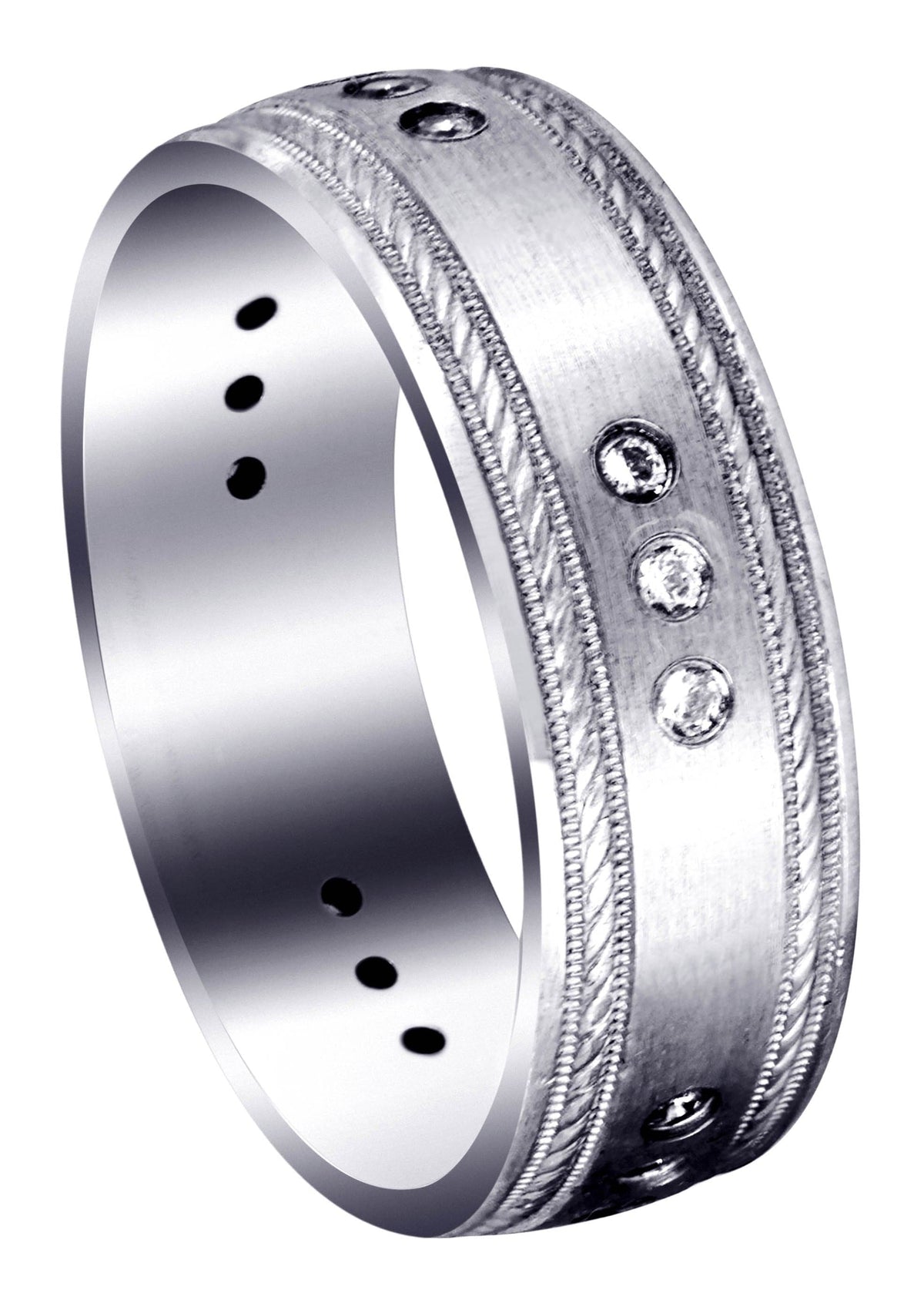 Diamond Mens Wedding Band | 0.225 Carats | Satin Finish (Jared)