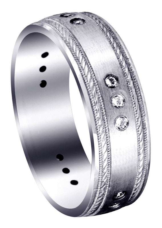 Diamond Mens Wedding Band | 0.225 Carats | Satin Finish (Jared)