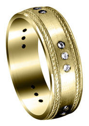Yellow Gold Diamond Mens Wedding Band | 0.225 Carats | Satin Finish (Jared)