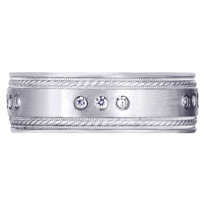 Diamond Mens Wedding Band | 0.225 Carats | Satin Finish (Jared)