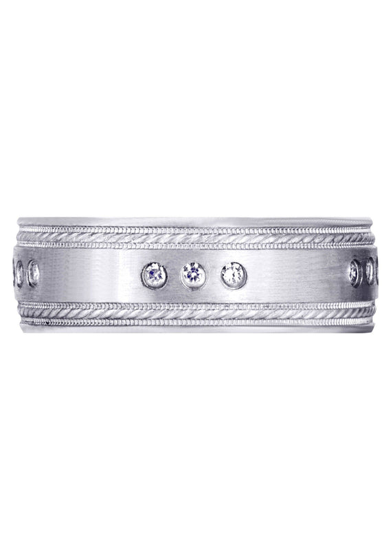 Diamond Mens Wedding Band | 0.225 Carats | Satin Finish (Jared)