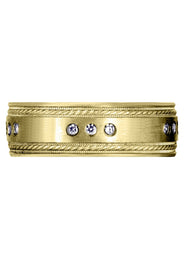 Yellow Gold Diamond Mens Wedding Band | 0.225 Carats | Satin Finish (Jared)