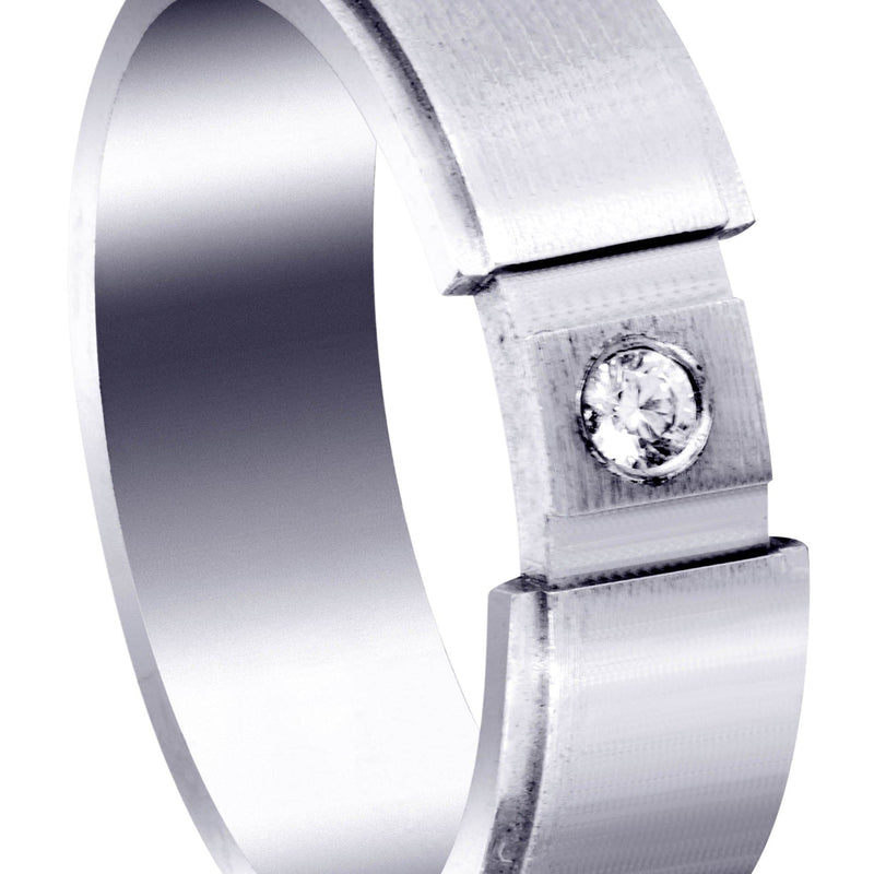 Diamond Mens Wedding Band | 0.07 Carats | Satin Finish (Adriel)