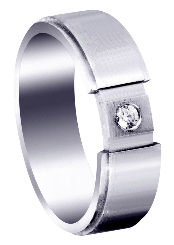 Diamond Mens Wedding Band | 0.07 Carats | Satin Finish (Adriel)