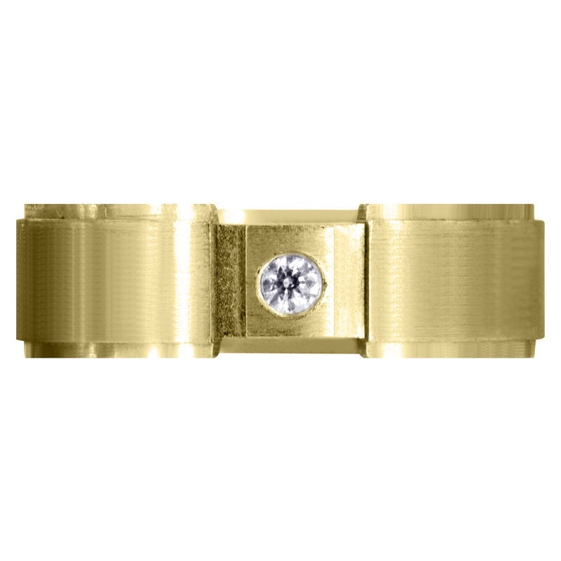 Yellow Gold Diamond Mens Wedding Band | 0.07 Carats | Satin Finish (Adriel)