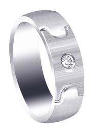 Diamond Mens Wedding Band | 0.07 Carats | Cross Satin Finish (Caiden)