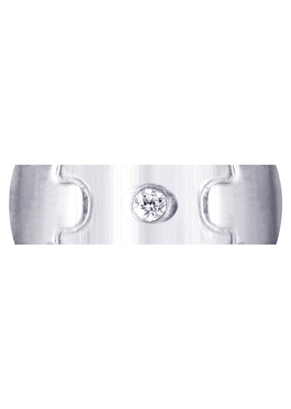 Diamond Mens Wedding Band | 0.07 Carats | Cross Satin Finish (Caiden)