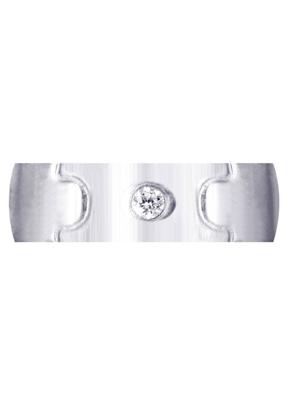Diamond Mens Wedding Band | 0.07 Carats | Cross Satin Finish (Caiden)
