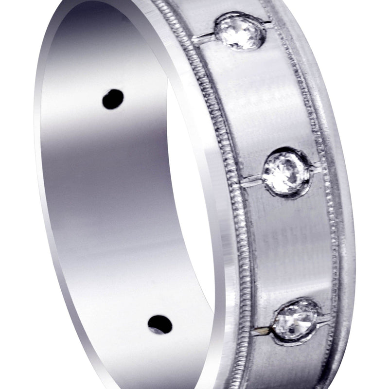 Diamond Mens Wedding Band | 0.5 Carats | Satin Finish (Mario)