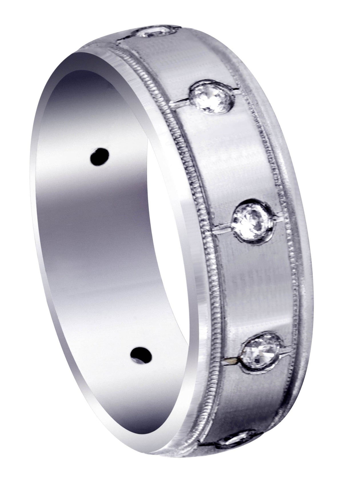 Diamond Mens Wedding Band | 0.5 Carats | Satin Finish (Mario)