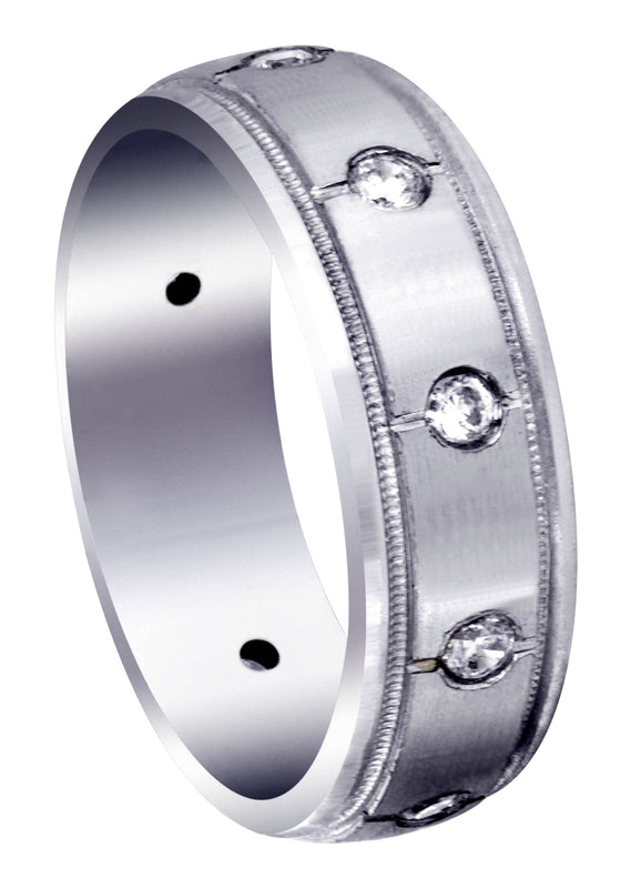 Diamond Mens Wedding Band | 0.5 Carats | Satin Finish (Mario)