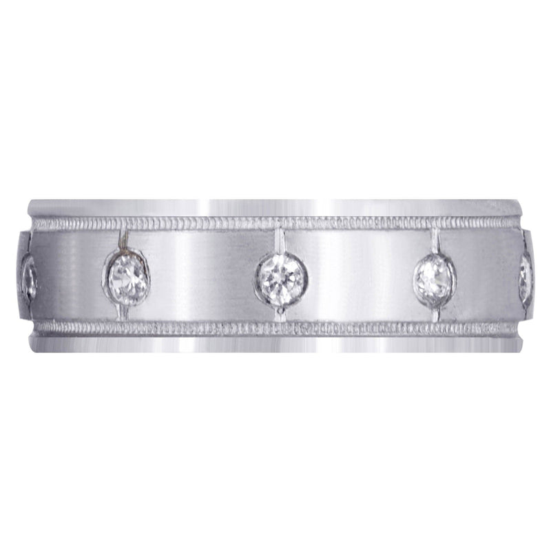 Diamond Mens Wedding Band | 0.5 Carats | Satin Finish (Mario)