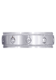 Diamond Mens Wedding Band | 0.5 Carats | Satin Finish (Mario)