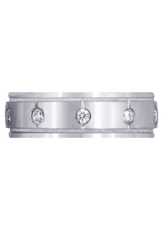 Diamond Mens Wedding Band | 0.5 Carats | Satin Finish (Mario)