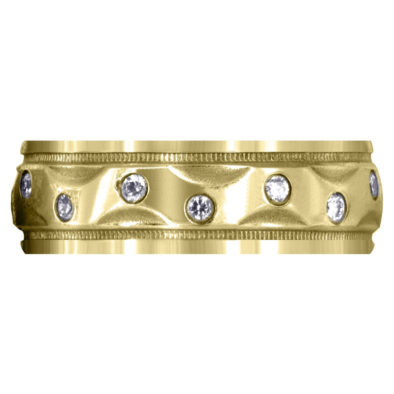 Yellow Gold Diamond Mens Wedding Band | 0.4 Carats | High Polish Finish (Manuel)
