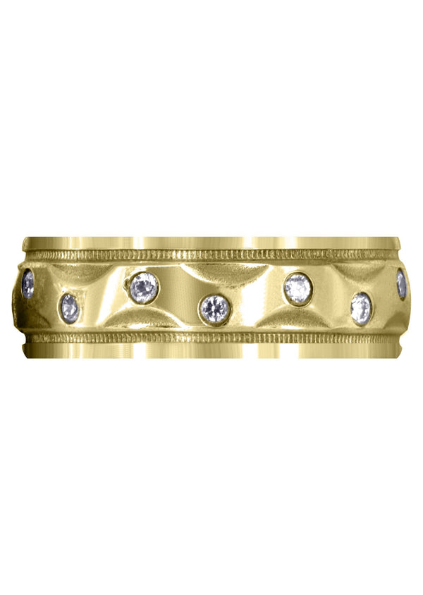 Yellow Gold Diamond Mens Wedding Band | 0.4 Carats | High Polish Finish (Manuel)