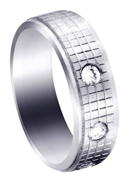 Diamond Mens Wedding Band | 0.3 Carats | Diamond Cut Finish (Donovan)