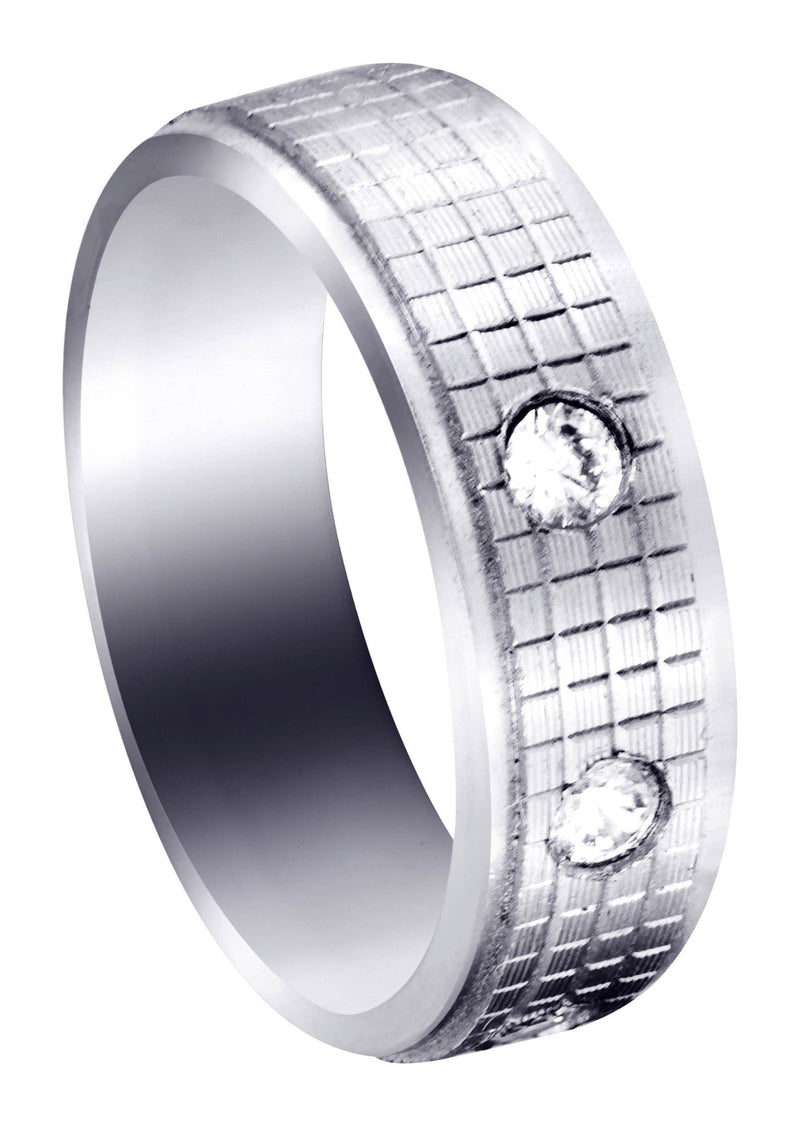 Diamond Mens Wedding Band | 0.3 Carats | Diamond Cut Finish (Donovan)