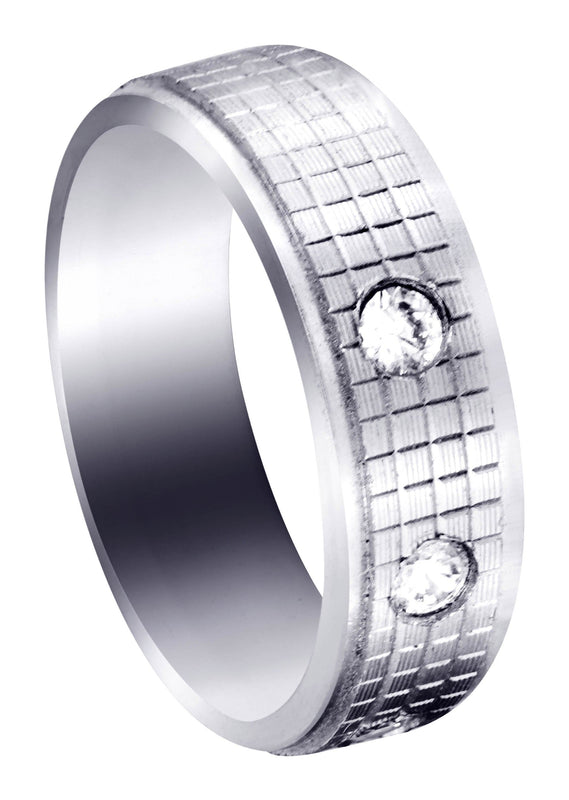 Diamond Mens Wedding Band | 0.3 Carats | Diamond Cut Finish (Donovan)