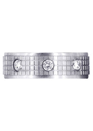 Diamond Mens Wedding Band | 0.3 Carats | Diamond Cut Finish (Donovan)