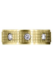 Yellow Gold Diamond Mens Wedding Band | 0.3 Carats | Diamond Cut Finish (Donovan)