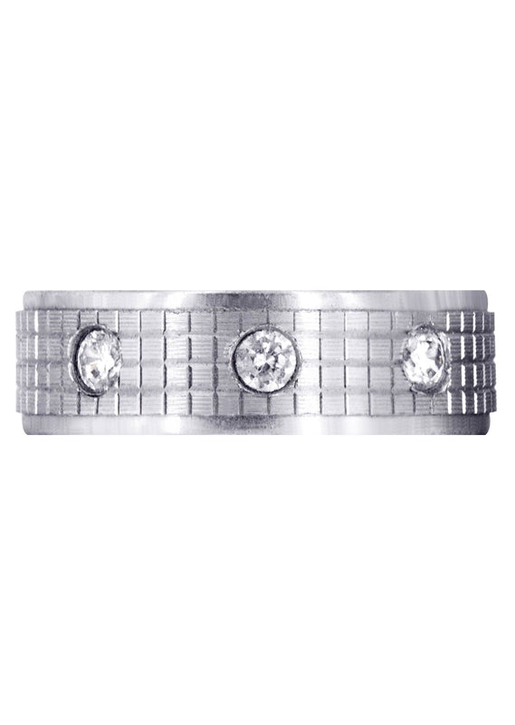 Diamond Mens Wedding Band | 0.3 Carats | Diamond Cut Finish (Donovan)