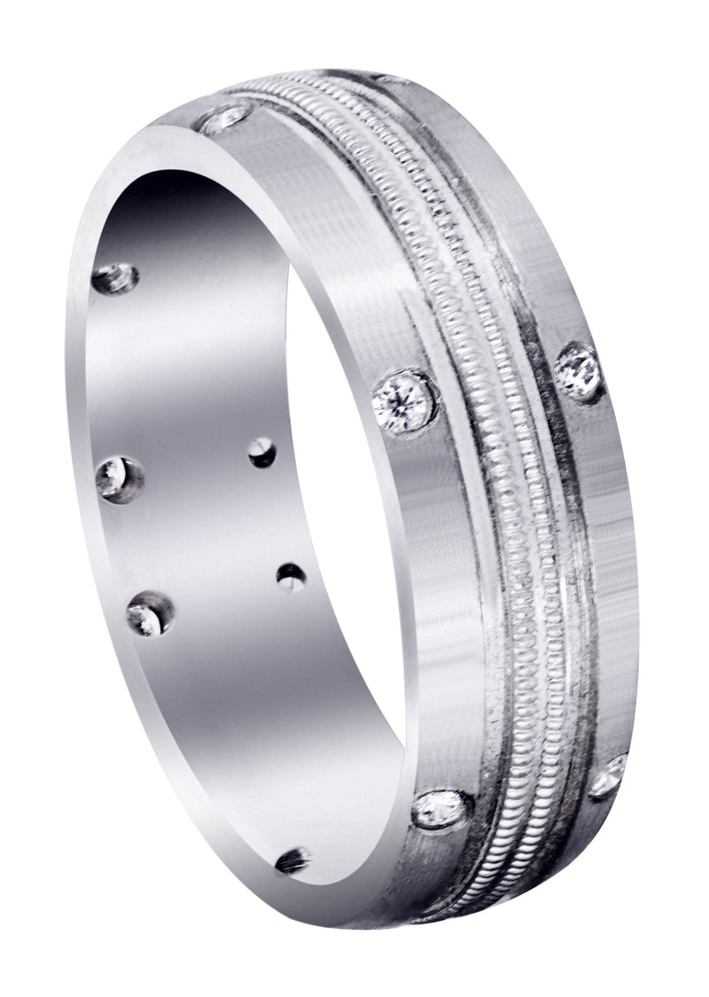 Diamond Mens Wedding Band | 0.18 Carats | Satin Finish (Walker)