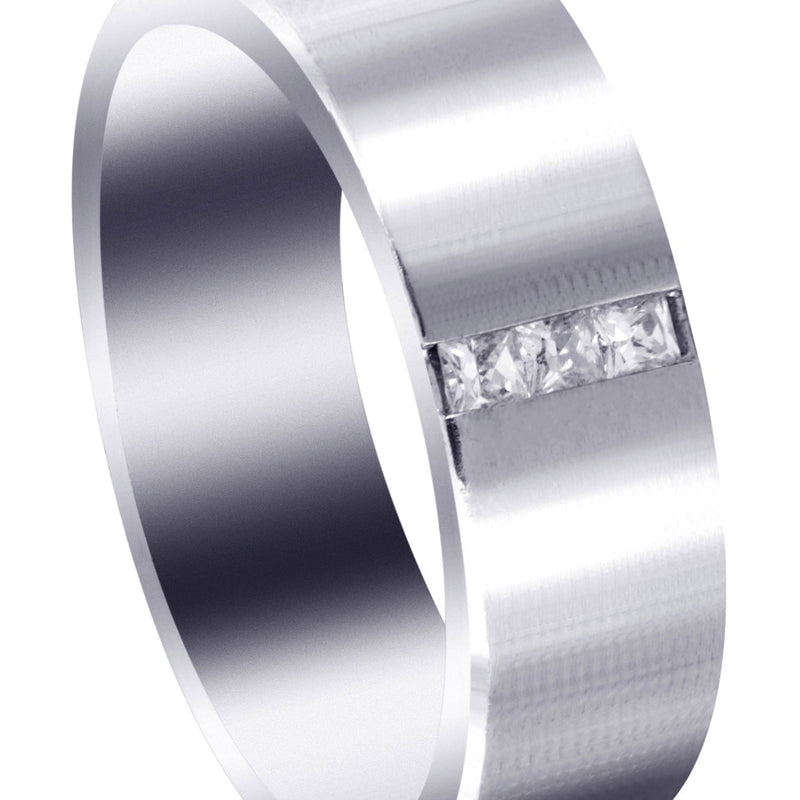 Diamond Mens Engagement Ring | 0.15 Carats | Satin Finish (Landen)