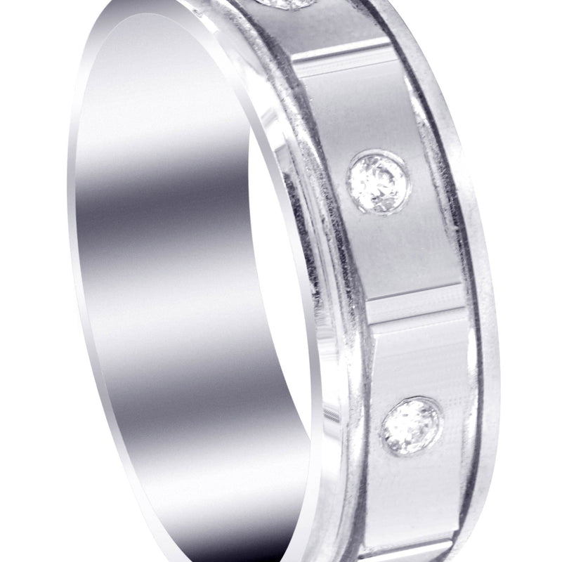 Diamond Mens Wedding Band | 0.24 Carats | Satin Finish (Alexis)