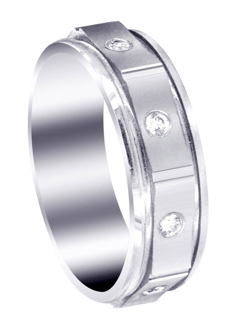 Diamond Mens Wedding Band | 0.24 Carats | Satin Finish (Alexis)