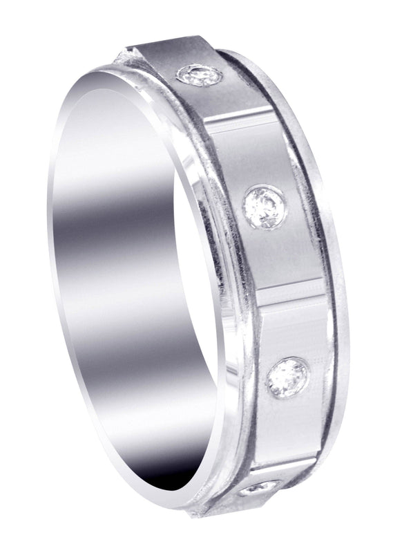 Diamond Mens Wedding Band | 0.24 Carats | Satin Finish (Alexis)