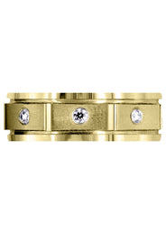 Yellow Gold Diamond Mens Wedding Band | 0.24 Carats | Satin Finish (Alexis)