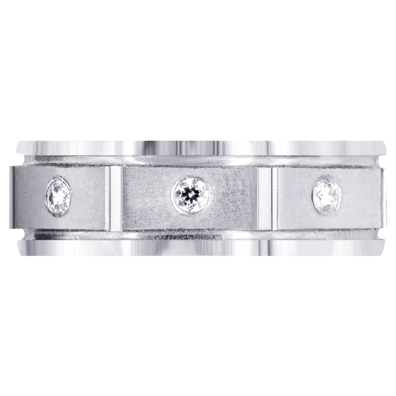 Diamond Mens Wedding Band | 0.24 Carats | Satin Finish (Alexis)