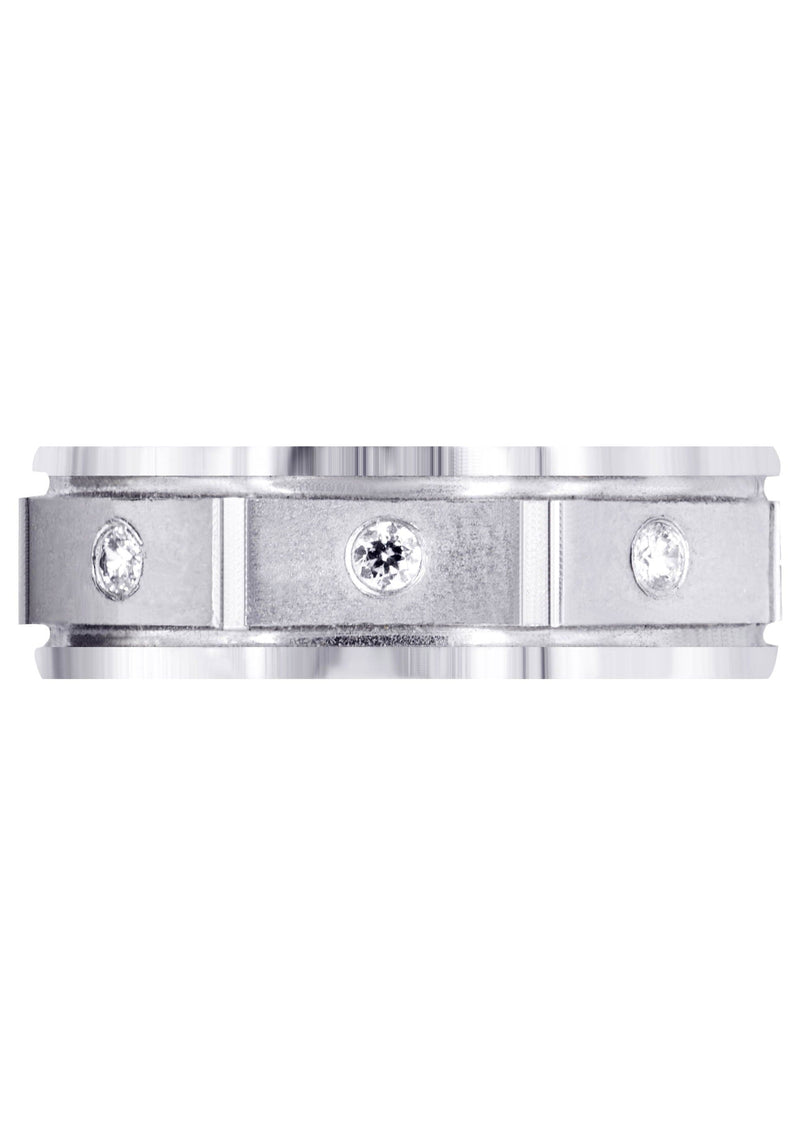 Diamond Mens Wedding Band | 0.24 Carats | Satin Finish (Alexis)