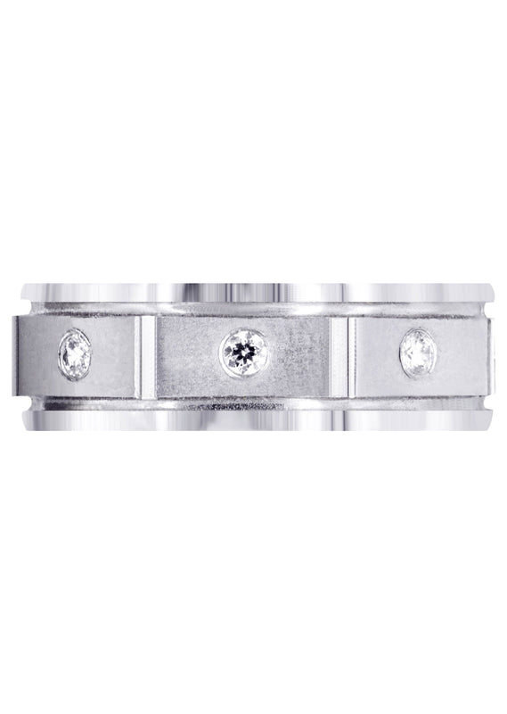 Diamond Mens Wedding Band | 0.24 Carats | Satin Finish (Alexis)