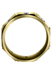 Yellow Gold Diamond Mens Wedding Band | 0.24 Carats | Satin Finish (Alexis)