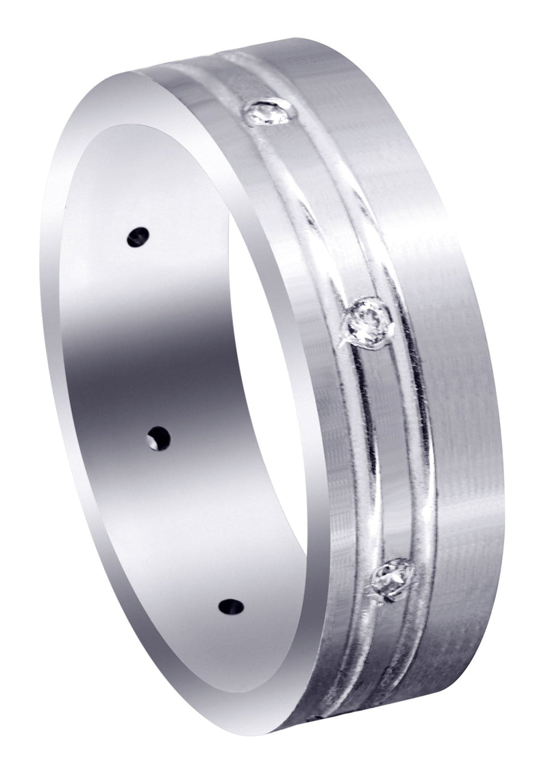 Diamond Mens Wedding Band | 0.32 Carats | Satin Finish (Nash)