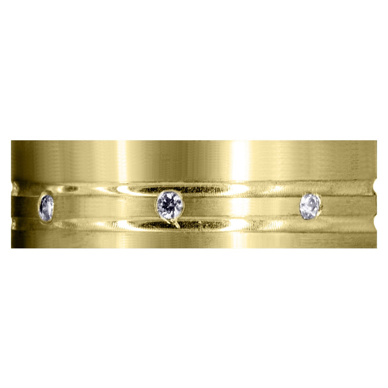 Yellow Gold Diamond Mens Wedding Band | 0.32 Carats | Satin Finish (Nash)