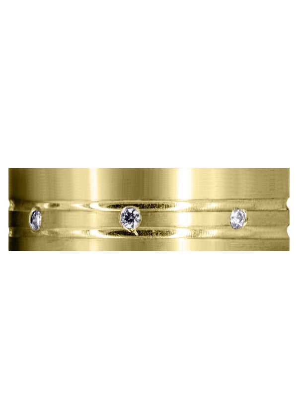 Yellow Gold Diamond Mens Wedding Band | 0.32 Carats | Satin Finish (Nash)