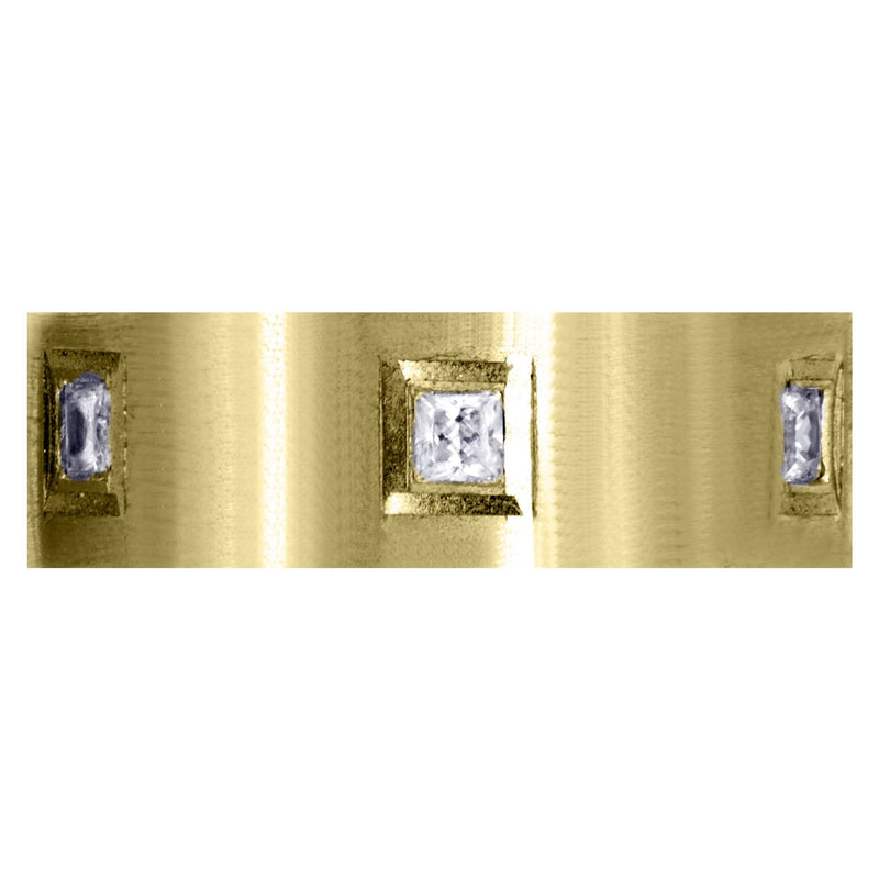 Yellow Gold Diamond Mens Engagement Ring | 0.6 Carats | Satin Finish (Jaylen)