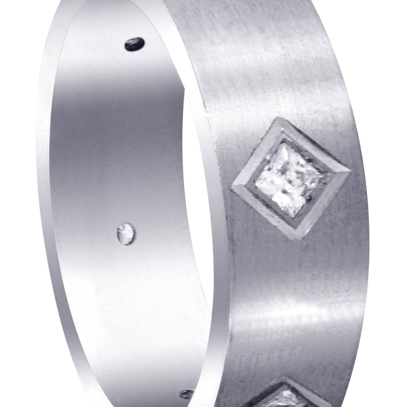 Diamond Mens Wedding Band | 0.6 Carats | Satin Finish (Titus)