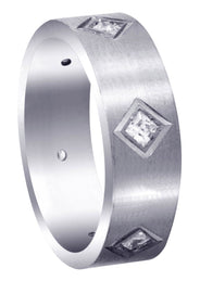 Diamond Mens Wedding Band | 0.6 Carats | Satin Finish (Titus)