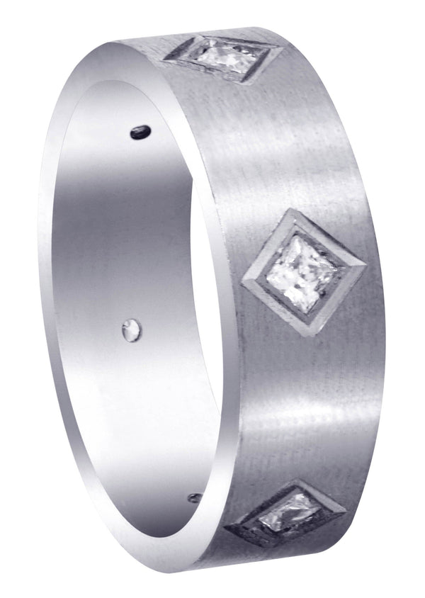 Diamond Mens Wedding Band | 0.6 Carats | Satin Finish (Titus)