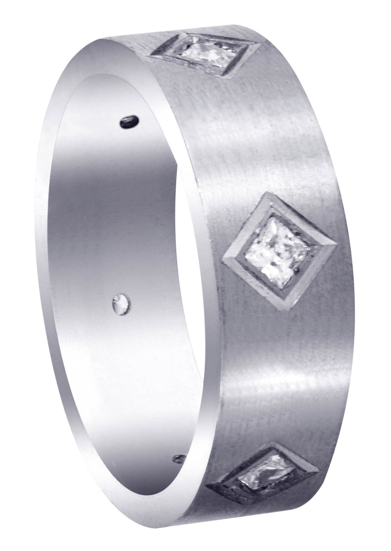 Diamond Mens Wedding Band | 0.6 Carats | Satin Finish (Titus)