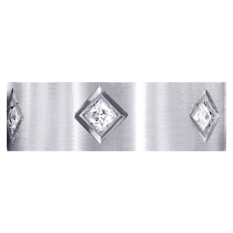 Diamond Mens Wedding Band | 0.6 Carats | Satin Finish (Titus)