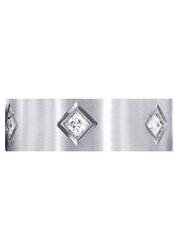 Diamond Mens Wedding Band | 0.6 Carats | Satin Finish (Titus)