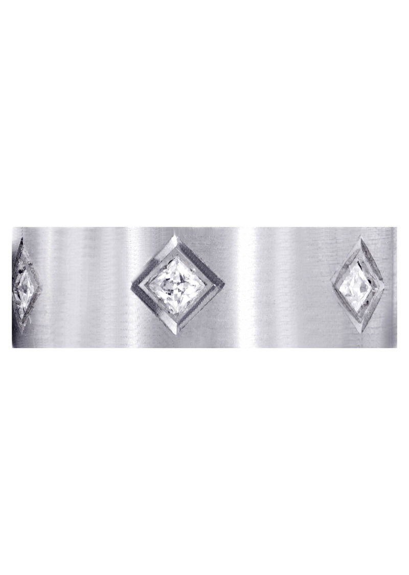 Diamond Mens Wedding Band | 0.6 Carats | Satin Finish (Titus)