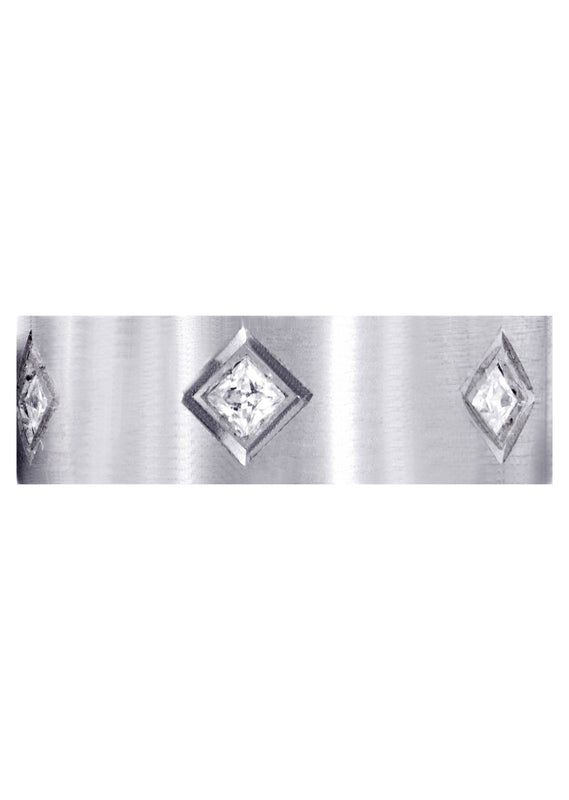 Diamond Mens Wedding Band | 0.6 Carats | Satin Finish (Titus)